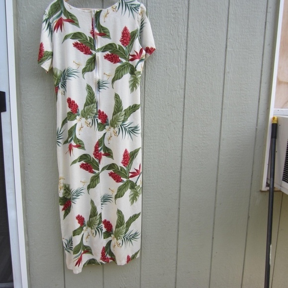 Shannon Marie Maxi Dress women's L Tropical Floral Print Made in Hawaii Summery - Picture 4 of 11